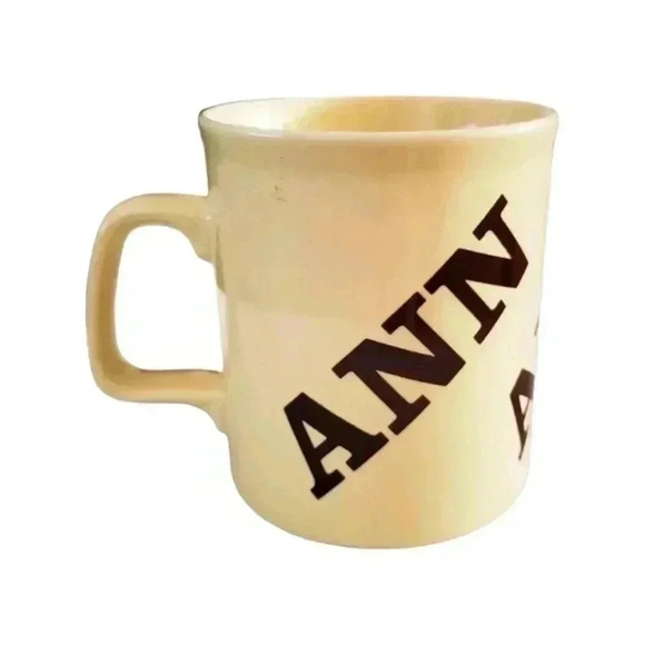 Vintage 70s βAnnβ Mug β Made in England β Retro Brown & Cream - Picture 1 of 7